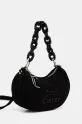 Juicy Couture geantă de mână din catifea BLOSSOM RHINESTONE CHAIN BEJL58834WCO negru SS25