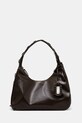 GANNI bag Hobo XXL Crinkle Oleatex faux grain leather brown A6846