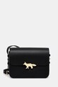 Maison Kitsuné torebka skórzana Edie Large aplikacja czarny OW05171LR0001