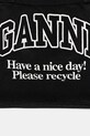 GANNI torebka bawełniana Large Easy Shopper Contrasted Logo czarny A6647