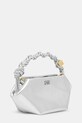 GANNI poșetă Bou Bag Mini Metallic A6595 argintiu SS25