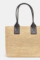 Akcesoria GANNI torebka Easy Shopper Medium Raffia A6823 brązowy