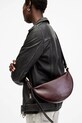 Шкіряна сумочка AllSaints HALF MOON W436XB бордо