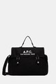 A.P.C. torba bawełniana Besace Recuperation mieści A4 czarny CODBM.H61930
