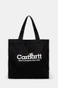 Carhartt WIP borsa in cotone Canvas Graphic Tote Large sovrastampa nero I032928.2NTXX