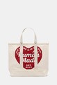 Human Made borsa in cotone Canvas Tote Large sovrastampa beige HM29GD004