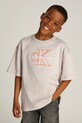Calvin Klein Jeans t-shirt bawełniany dziecięcy 0 aplikacja beżowy IB0IB02361.PPYA