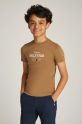 Tommy Hilfiger t-shirt bawełniany dziecięcy nadruk brązowy KB0KB09356.128.176.PPYA