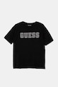 Guess t-shirt bawełniany dziecięcy aplikacja czarny L5RI24.K8HM4.PPYA