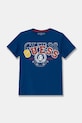 Guess tricou de bumbac pentru copii print albastru N5RI00.K8HM4.PPYA
