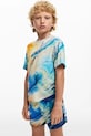 Desigual tricou de bumbac pentru copii cu modele albastru 25SBTK01
