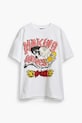 Desigual t-shirt bawełniany dziecięcy x Disney 25SBTK14 biały SS25