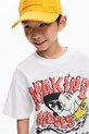Дитяча бавовняна футболка Desigual x Disney 25SBTK14 білий