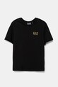 EA7 Emporio Armani tricou de bumbac pentru copii print negru 7B000020.AF10378