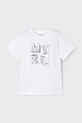 Mayoral t-shirt bawełniany dziecięcy nadruk biały 170.5F.Mini.PPYA