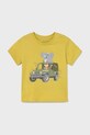 Mayoral t-shirt bawełniany dziecięcy nadruk żółty 1053.3C.Baby.PPYA