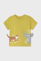 Mayoral t-shirt bawełniany dziecięcy nadruk zielony 1061.3F.Baby.PPYA