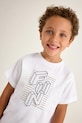 Mayoral t-shirt bawełniany dziecięcy nadruk biały 3027.5C.Mini.PPYA