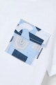 Mayoral t-shirt bawełniany dziecięcy niebieski 3032.5E.Mini.PPYA