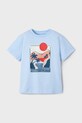 Dječja pamučna majica kratkih rukava Mayoral pamuk plava 3034.5E.Mini.PPYA