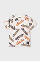 Mayoral t-shirt bawełniany dziecięcy 3038.5G.Mini.PPYA pomarańczowy SS25