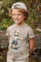 Mayoral t-shirt bawełniany dziecięcy nadruk beżowy 3041.5G.Mini.PPYA