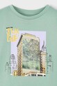 Mayoral tricou de bumbac pentru copii verde 3043.5H.Mini.PPYA