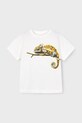 Mayoral t-shirt bawełniany dziecięcy nadruk biały 3045.5H.Mini.PPYA