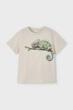 Mayoral t-shirt bawełniany dziecięcy 3045.5H.Mini.PPYA beżowy SS25