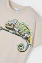 Mayoral t-shirt bawełniany dziecięcy beżowy 3045.5H.Mini.PPYA