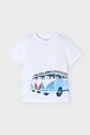 Mayoral t-shirt bawełniany dziecięcy 3047.5J.Mini.PPYA biały SS25