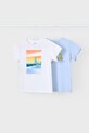 Otroška bombažna kratka majica Mayoral 2-pack Okrogel modra 3049.5J.Mini.PPYA