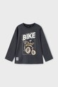 Mayoral longsleeve din bumbac pentru copii print negru 3051.5F.Mini.PPYA
