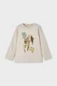 Mayoral longsleeve bawełniany dziecięcy 3052.5H.Mini.PPYA beżowy SS25