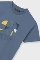 Băieți Mayoral tricou de bumbac pentru copii 6002.7A.Junior.PPYA albastru