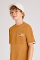 Otroška bombažna kratka majica Mayoral Okrogel rumena 6004.7B.Junior.PPYA
