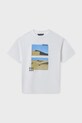 Mayoral tricou de bumbac pentru copii print bej 6007.7D.Junior.PPYA