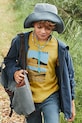Mayoral t-shirt bawełniany dziecięcy nadruk żółty 6007.7D.Junior.PPYA