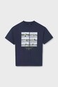 Mayoral t-shirt bawełniany dziecięcy nadruk granatowy 6017.7F.Junior.PPYA