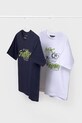 Mayoral tricou de bumbac pentru copii 2-pack print bleumarin 6018.7F.Junior.PPYA