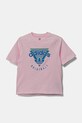 Детская хлопковая футболка adidas Originals JC5862 розовый SS25