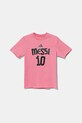 Детская хлопковая футболка adidas Performance MESSI JM3552 розовый SS25