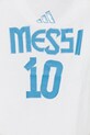 Дитяча бавовняна футболка adidas Performance MESSI білий JJ1416