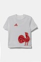 adidas Performance tricou de bumbac pentru copii print alb JN4155