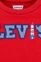 Мальчик Детская хлопковая футболка Levi's LOGO CHAMBRAY APPLIQUE TEE 6EM317 красный