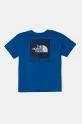 The North Face t-shirt bawełniany dziecięcy BOX NSE S/S TEE NF0A89VT59J1 niebieski SS25