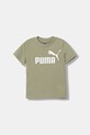Puma t-shirt bawełniany dziecięcy ESS No. 1 Logo Tee nadruk zielony 684906