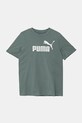 Dětské bavlněné tričko Puma ESS No. 1 Logo Tee kulatý zelená 684906