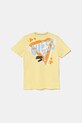 Guess tricou de bumbac pentru copii print galben L5GI00.K8HM4.PPYA