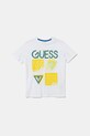 Guess t-shirt bawełniany dziecięcy nadruk biały L5GI13.K8HM4.PPYA